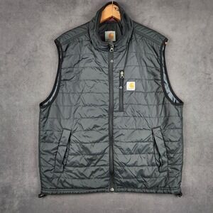 Carhartt Gilliam Nylon Vest Mens Large Black Quilted Insulated Workwear